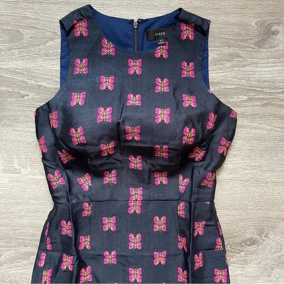*J Crew NWT Sheath Dress in Butterfly Jacquard - Picture 2 of 9
